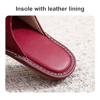 Premium Leather Slippers for Women and Men,Closed Toe Scuff
